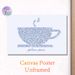 Gilmore Girls Themed Typography Painting Poster, Elegant Blue Calligraphy Coffee Cup-shaped Poster, Nostalgic Pop Culture-inspired Decor For Living_maomaolike.com