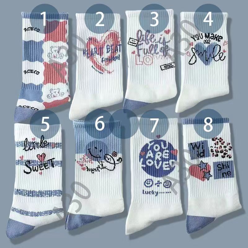 Unisex White mid-tube socks for female Instagram-matched high appearance level Sen department students cute stockings stockings_maomaolike.com