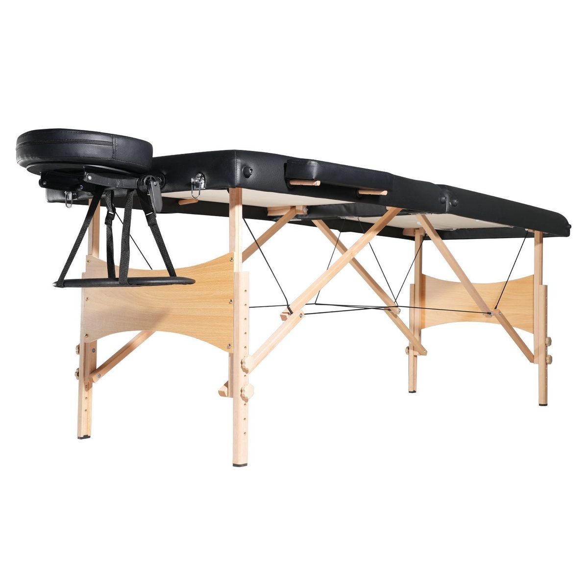 VEVOR Portable Massage Table 28" W, 2 Folding Lightweight Massage Table, 8-Level Height Adjustable Salon Tattoo Bed, Spa Table With Headrest, Armrests, Hand Pallet & Carrying Bag, 600LBS_maomaolike.com