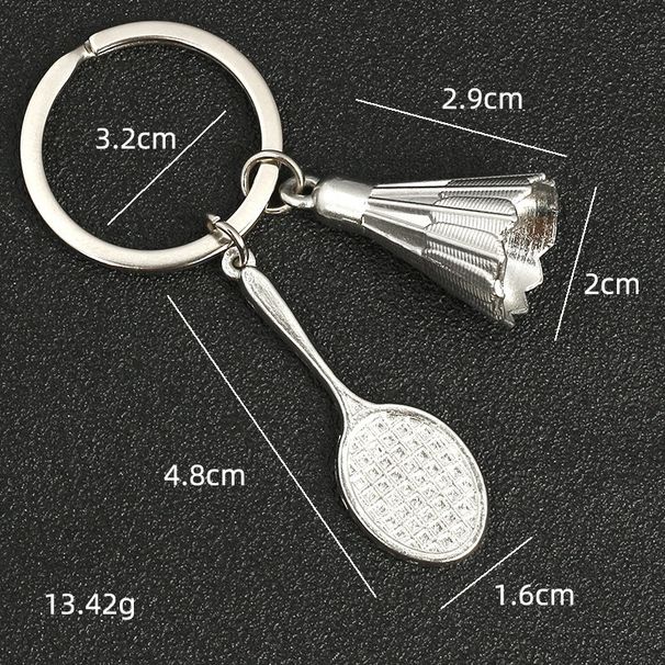 Unisex Table tennis keychain Badminton tennis key chain metal paint three-dimensional pendant gift_maomaolike.com