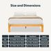 Solid Wood Adjustable Bed, King Size Japanese Joinery Bed With Head Elevation, 1200 Lbs Capacity, Rustic & Mid-Century Modern Design, Rubberwood Platform Bed, Easy Assembly, Oak_maomaolike.com