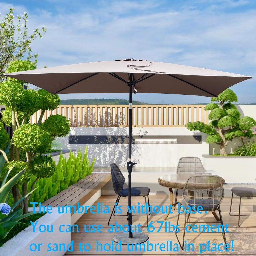 6 X 9ft Patio Umbrella Outdoor Waterproof Umbrella With Crank And Push Button Tilt Without Flap For Garden Backyard Pool Swimming Pool Market_maomaolike.com