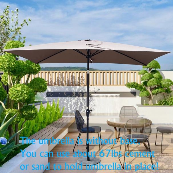6 X 9ft Patio Umbrella Outdoor Waterproof Umbrella With Crank And Push Button Tilt Without Flap For Garden Backyard Pool Swimming Pool Market_maomaolike.com