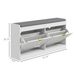 Narrow Storage Bench, Upholstered Entry Way Bench, Shoe Rack Bench With 2 Flip Drawers, 2 Vents For 8 Pairs Of Shoes_maomaolike.com