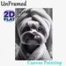 Cute Dog Painting Poster, Monochrome Realistic Fluffy Dog Wrapped In Towel Poster, Warm Cozy Vibe Ideal For Bedroom, Living Room And Pet Lovers_maomaolike.com