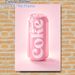 Pink Diet Coke Can Painting Poster, Soft-toned Glossy Beverage Can Graphic Poster, Eye-catching Drink-themed Decor For Living Room, Kitchen Or Dorm_maomaolike.com