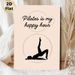 Pilates Themed Painting Poster, Minimalist Silhouette Figure & Typography Poster, Inspirational Fitness Quote Decor Ideal For Home Gym, Yoga Studio_maomaolike.com