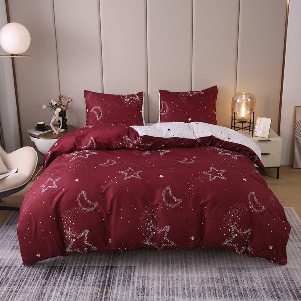 Stunning Gold Butterfly & Constellation Design, Modern Minimalist Quilt Cover With Pillowcases, Luxury Synthetic Fiber Bedding For Twin/Full Size Beds_maomaolike.com
