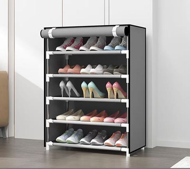 Simple Multi-layer Combination Dustproof Shoe Rack Storage Shoe Cabinet Cloth Shoe Cabinet Steel Frame Fashionable And Creative Dustproof Shoe Rack_maomaolike.com