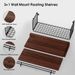 Wall Mounted Wooden Bathroom Metal Shelf Shampoo Bottle Shower Corner Rack Toilet Storage Holder Kitchen Accessories_maomaolike.com