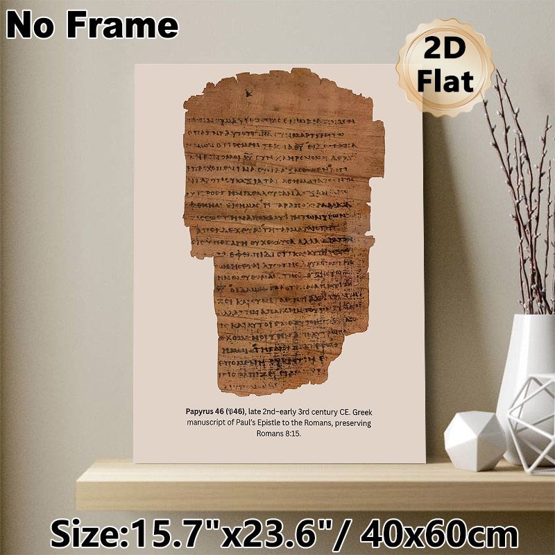 Ancient Greek Manuscript Painting Poster, Vintage Weathered Papyrus-style Text Poster, Historical Cultural Artwork Ideal For Home Study, Library Decor_maomaolike.com