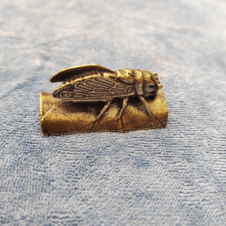 Brass Ornament Pure Copper Cicada Paperweight One Shining Moment Paper Press Study Living Room Office Decoration Antique Style_maomaolike.com