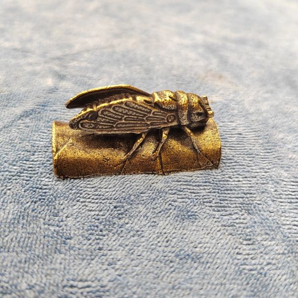 Brass Ornament Pure Copper Cicada Paperweight One Shining Moment Paper Press Study Living Room Office Decoration Antique Style_maomaolike.com
