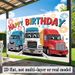 Truck Birthday Party Banner - 2D Flat Polyester Backdrop, Wall Hanging Photo Props, Truck Themed Party Decor_maomaolike.com
