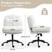 Cross Legged Office Chair On Wheels Adjustable Swivel Wider & Thickened, Ergonomic Desk Chair For Home Office, Vanity,White_maomaolike.com