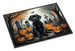 Black Labrador Retriever Spooky Halloween Doormat Front Door Mat Indoor Outdoor Rugs For Entryway, Non Slip Washable Low Pile, 24H X 36W_maomaolike.com