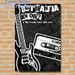 Vintage Rock Music Painting Poster, Monochrome Retro-style Poster, Nostalgic Design Featuring Guitar, Cassette Tape And Song Lyrics, Ideal For_maomaolike.com