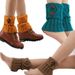 Autumn and winter warm ankle boots socks pile socks knitted wool ankle protection women's thick diamond button leg_maomaolike.com