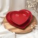 Romantic Heart-Shaped Porcelain Salad Bowl - 22cm Red Valentines Serving Dish | Instagrammable Food Presentation | Unique Gift For Her_maomaolike.com