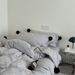 Wholesale INS Japanese Pure Cotton Double Layer Crepe All-Cotton Simple Nordic Style Polka Dot Pom-Pom Four-Piece Set_maomaolike.com