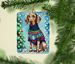 Coonhound Christmas Porcelain Ornament Christmas Tree Hanging Decorations For Home Christmas Holiday, Rectangle, Gift, Multicolor_maomaolike.com