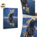Mysterious Hooded Figure & Knight Reflection Painting Poster, Dark Fantasy Moonlit Waterscape Poster, Evocative Symbolic Artwork Ideal For Bedroom_maomaolike.com