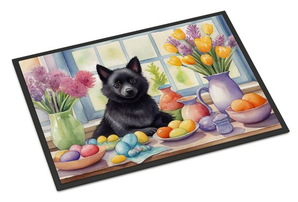 Decorating Easter Schipperke Doormat Front Door Mat Indoor Outdoor Rugs For Entryway, Non Slip Washable Low Pile, 24H X 36W_maomaolike.com