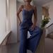 Women's Clothing summer new pure desire sexy hollow strap top casual wide leg pants suit_maomaolike.com