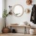 23.62 Inches Round Wall Mirror For Bathroom Vanity, Wooden Farmhouse Circle Mirrors For Bedroom, Entryway, Living Room, Kitchen, Whitewash Edge Decorative Mirror For Home, Office_maomaolike.com