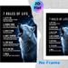 7 Rules Of Life Wolf Themed Motivational Painting Poster, Mysterious Starry Night Howling Wolf Poster, Inspirational Life Rules Decor For Home Office_maomaolike.com