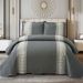 3-Piece Quilted Bedding Set - Bubble Lace Trim Computer Embroidery Duvet Cover With Double-Sided Floral Stitching Solid_maomaolike.com