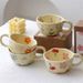 Ceramic Mugs Coffee Cups Hand Pinched Irregular Flower Milk Tea Cup Ins Korean Style Oatmeal Breakfast Mug Drinkware Kitchen_maomaolike.com