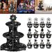 3 Tier Cupcake Stand Black Spider Web Cardboard Cupcake Stand With Spider Bat Cupcake Toppers Cupcake Holder Tower For Birthday Party Supplies_maomaolike.com