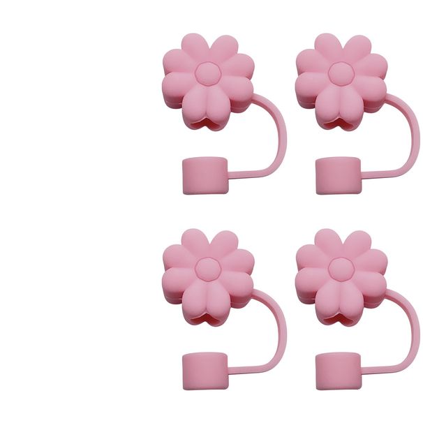 Flower Straw Cover Solid Color Soft Silicone Silicone Straw Cap Hot Sale Food Grade Silicone Dust Cap Anti-fouling Cover_maomaolike.com