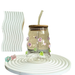 Creative Rose Glass Cup, Niche High-value Juice Milk Tea Cup, Exquisite Cup, Large Capacity Water Cup With Straw_maomaolike.com