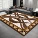 Living Room Rug Large Size Gorgeous Gold Frame Design Bedroom Rug Plush Thickened Machine Washable Thickened Underlay Interior Decorative Rug_maomaolike.com