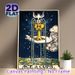 Tarot Ace Of Cups Painting Poster, Vintage Mystical Style Poster, Intricate Design With Golden Cup, Dove, Starry Sky And Flowing Water, Suitable Decor_maomaolike.com