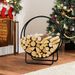 Firewood Log Hoop 20 Inch Round Heavy-duty Metal Curved Log Rack With Stand_maomaolike.com