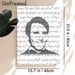 Arabic Lyric Portrait Painting Poster, Monochrome Typography-filled Portrait Poster, Artistic Tribute To Arabic Vocal Art, Ideal For Home Living Room_maomaolike.com