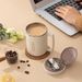 WORTHBUY Double-layer With Spoon&Straw Milk Coffee Mug Portable Insulated Anti Scalding 304 Stainless Steel Water Cup_maomaolike.com