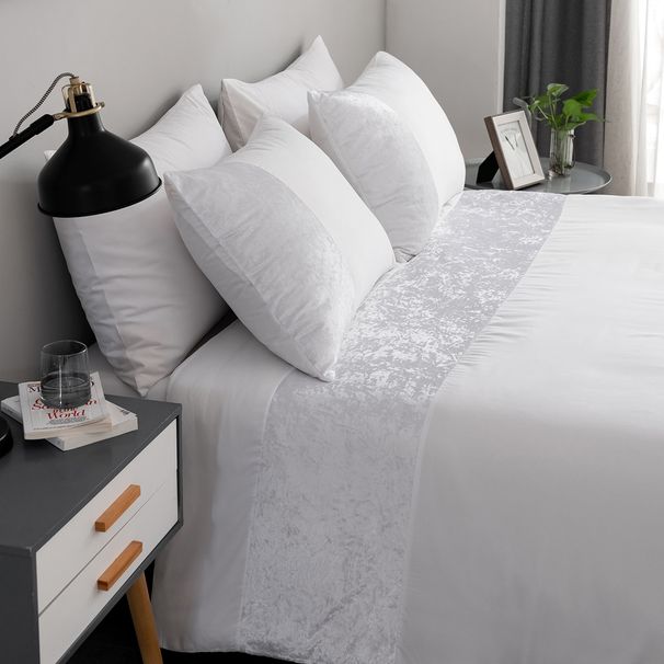 Luxury Modern Minimalist Bedding - White Velvet Patchwork Set For US Twin Beds_maomaolike.com