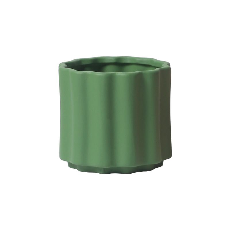 Nordic Style Ceramic Round Simple Artistic Personality With Tray Radish Bonsai Green Plant Flower Pot_maomaolike.com