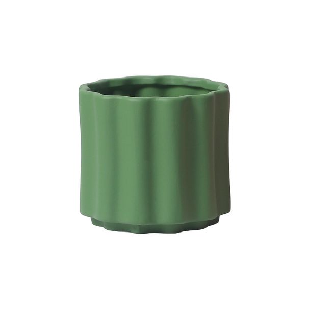 Nordic Style Ceramic Round Simple Artistic Personality With Tray Radish Bonsai Green Plant Flower Pot_maomaolike.com