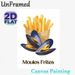 Moules Frites Painting Poster, Vibrant Cartoon-style Mussels & Crispy Fries Poster, Eye-catching Food Artwork Ideal For Kitchen, Dining Room And_maomaolike.com