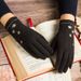 Winter gloves ladies windproof warm light touch screen winter outdoor riding and driving de velvet fabric embroidery_maomaolike.com