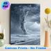 Ice Tornado Painting Poster, Monochromatic Dramatic Icy Tornado Scene Poster, Striking Weather-themed Decor Ideal For Home Office, Living Room_maomaolike.com
