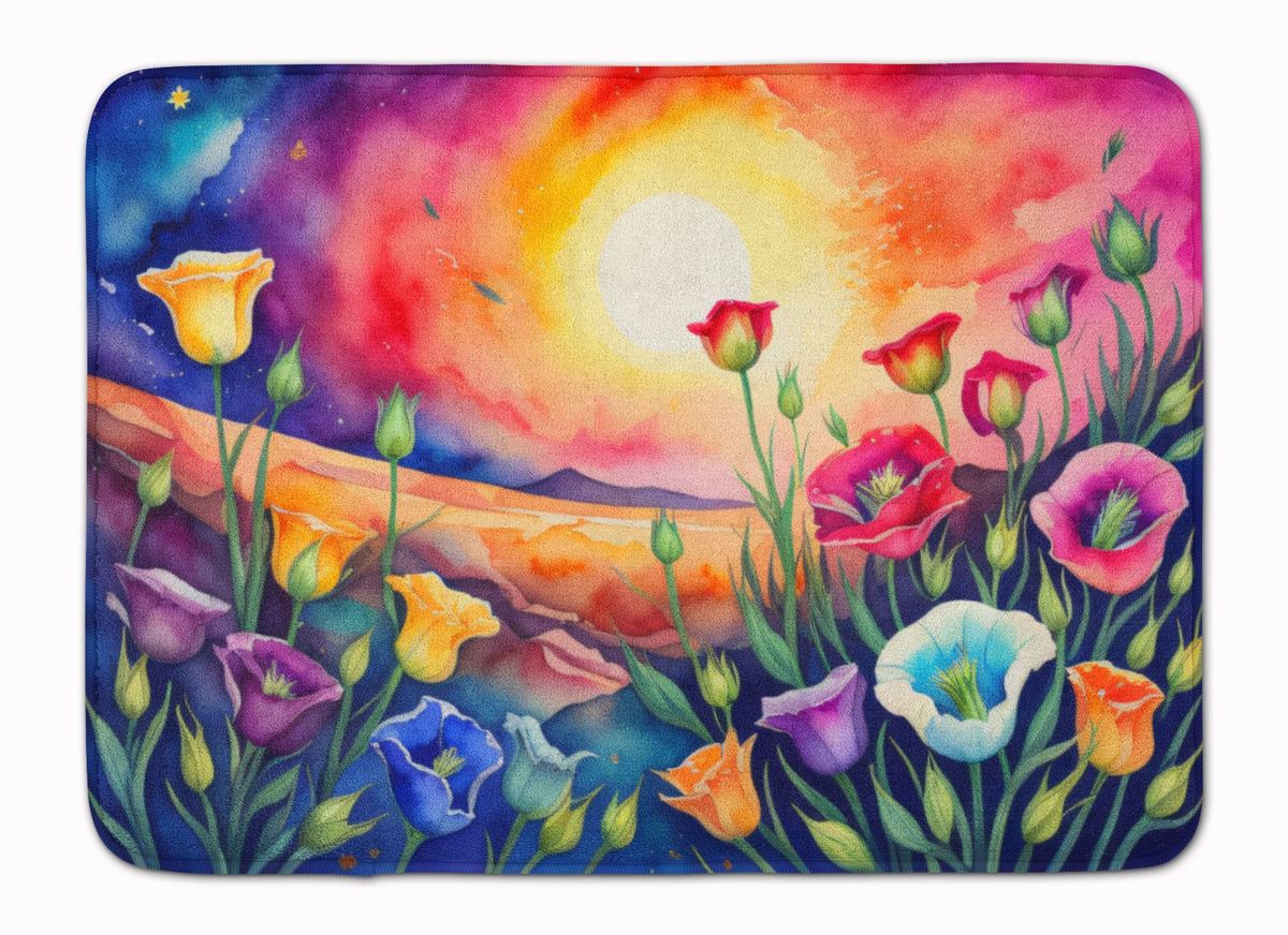 Lisianthus In Color Memory Foam Kitchen Mat Machine Washable Anti-Fatigue Mat Cushion Comfort Bath Mat Or Kitchen Rug_maomaolike.com