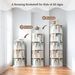5 Tier Rotating Bookshelf, Display Round Spinning Bookshelf, Space-Saving, Small Space Rotating Bookshelf Tower For Bedroom, Living Room, Home, Office, Warm White_maomaolike.com