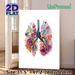 Floral Lung Painting Poster, Delicate Watercolor Floral Human Lung Shaped Poster, Unique Artistic Decor Ideal For Home, Clinic And Office_maomaolike.com