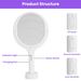 3 In 1 Electric Bug Zapper Racket 90ºRotating Bug Zapper Wand Indoor Outdoor Handheld Mosquito Swatter With Telescopic Extension Wand_maomaolike.com